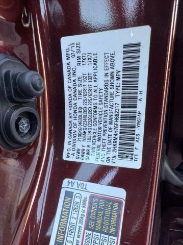 2HKRM4H76FH682317 - 2015 HONDA CR-V EXL BURGUNDY photo 10