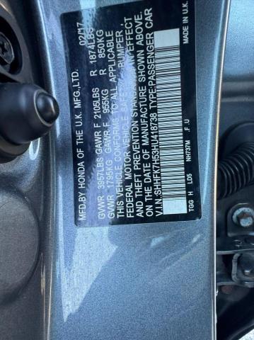 SHHFK7H53HU418738 - 2017 HONDA CIVIC EX Grafit foto 10