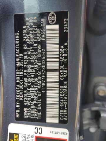 4T1BZ1FB7KU035042 - 2019 TOYOTA AVALON XLE Синій фото 13