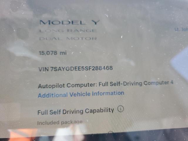 7SAYGDEE5SF288468 - 2025 TESLA MODEL Y GRAY photo 9