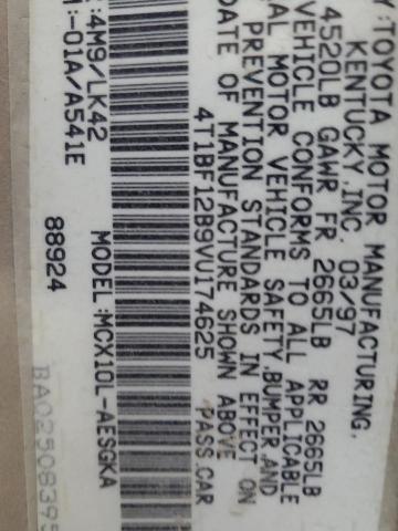 4T1BF12B9VU174625 - 1997 TOYOTA AVALON XL 金色 照片 13