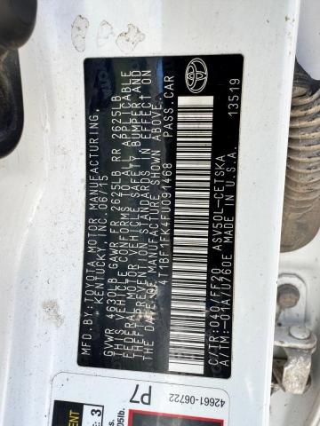 4T1BF1FK4FU091468 - 2015 TOYOTA CAMRY LE 白色 照片 10