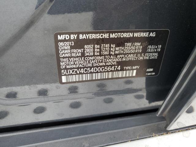 5UXZV4C54D0G56474 - 2013 BMW X5 XDRIVE35I Մոխրագույն լուսանկար 13