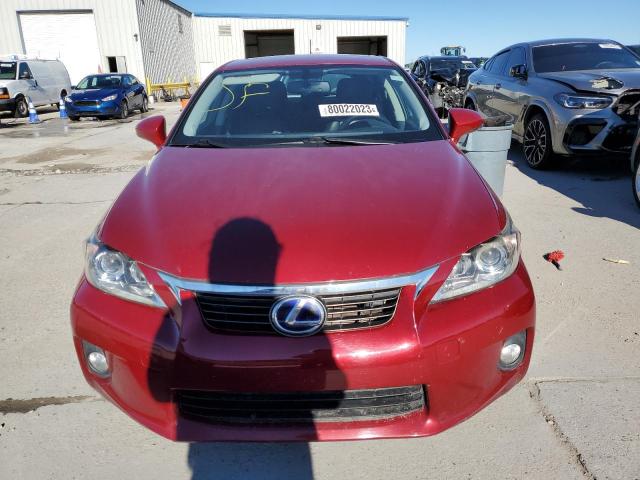 JTHKD5BH0B2015519 - 2011 LEXUS CT 200 RED photo 5