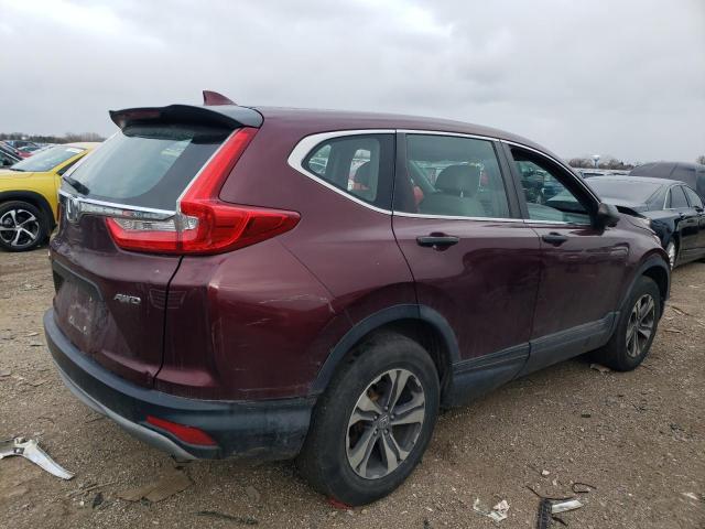 5J6RW6H35HL001298 - 2017 HONDA CR-V LX BURGUNDY photo 3