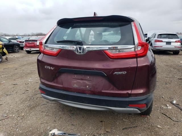 5J6RW6H35HL001298 - 2017 HONDA CR-V LX BURGUNDY photo 6