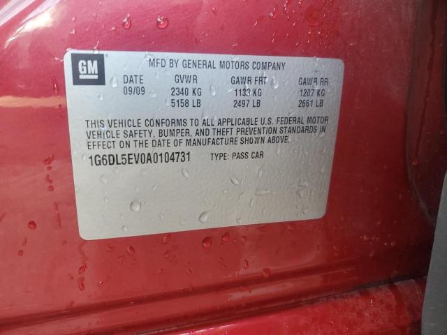 1G6DL5EV0A0104731 - 2010 CADILLAC CTS PERFORMANCE COLLECTION RED photo 12