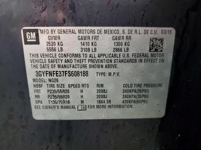 3GYFNFE37FS608188 - 2015 CADILLAC SRX PERFORMANCE COLLECTION Көк фото 12