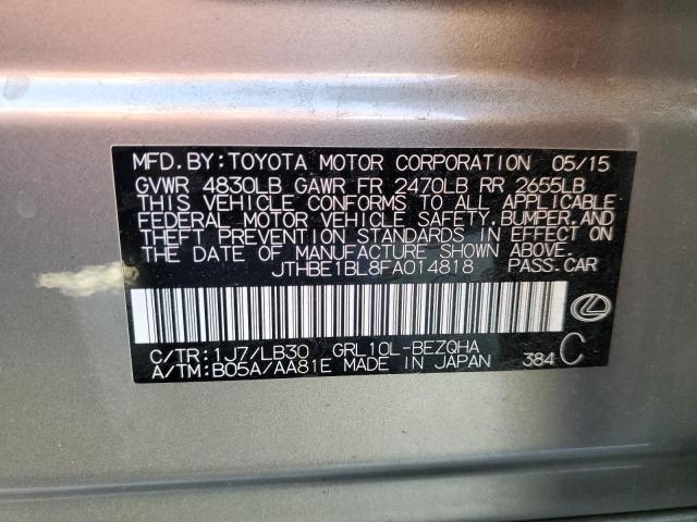 JTHBE1BL8FA014818 - 2015 LEXUS GS 350 银色 照片 12