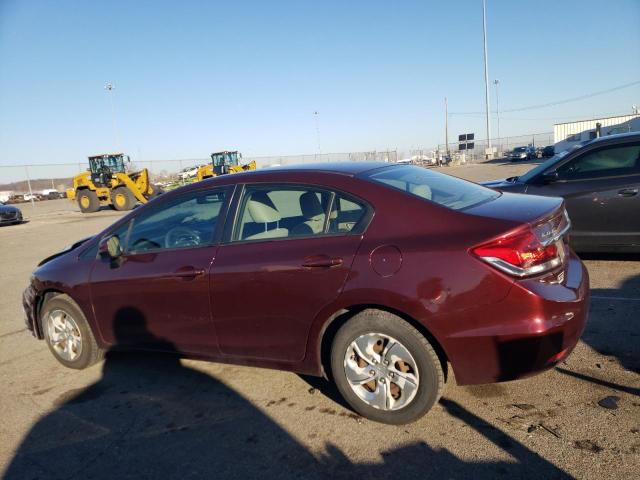 19XFB2F52DE011498 - 2013 HONDA CIVIC LX BURGUNDY photo 2