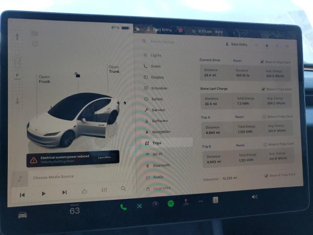 5YJ3E1EAXRF740109 - 2024 TESLA MODEL 3 WHITE photo 9