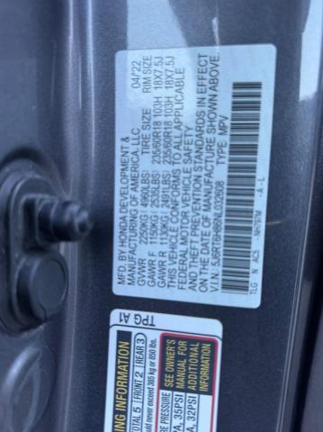 5J6RT6H86NL032608 - 2022 HONDA CR-V EXL 石墨色 照片 10