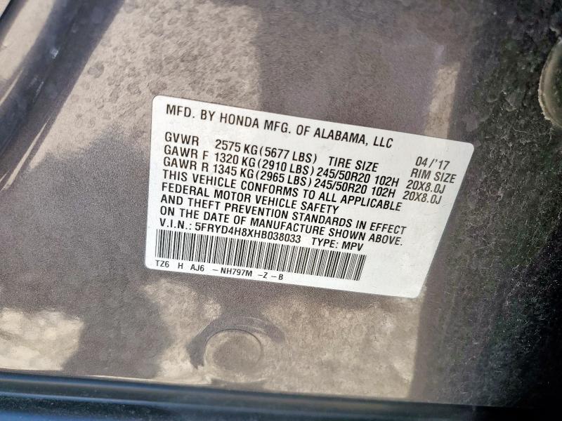 5FRYD4H8XHB038033 - 2017 ACURA MDX ADVANCE GRAY photo 13