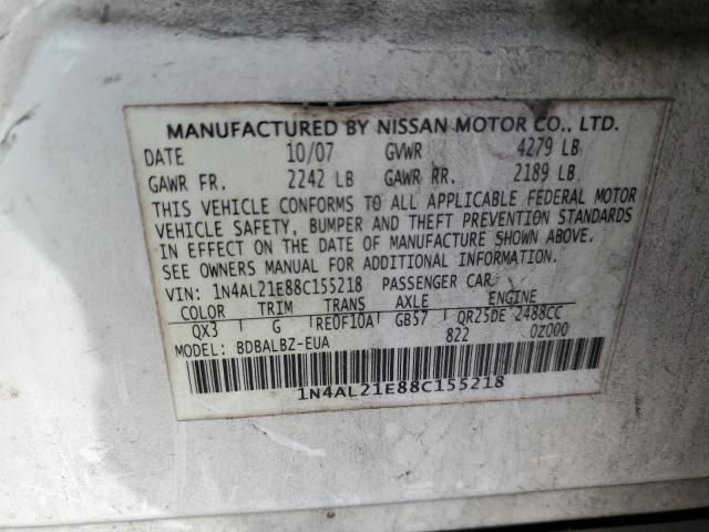 1N4AL21E88C155218 - 2008 NISSAN ALTIMA 2.5 WHITE photo 13