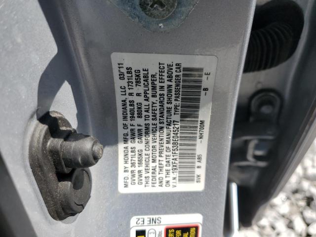 19XFA1F53BE045217 - 2011 HONDA CIVIC LX SILVER photo 12