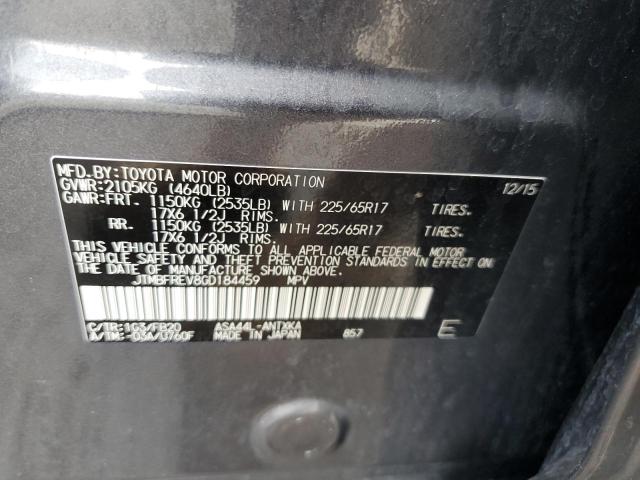 JTMBFREV8GD184459 - 2016 TOYOTA RAV4 LE GRAY photo 13