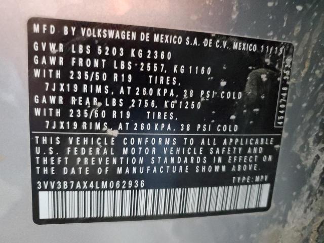 3VV3B7AX4LM062936 - 2020 VOLKSWAGEN TIGUAN SE 银色 照片 13