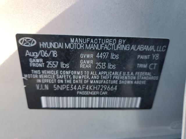 5NPE34AF4KH729664 - 2019 HYUNDAI SONATA LIMITED SILVER photo 12