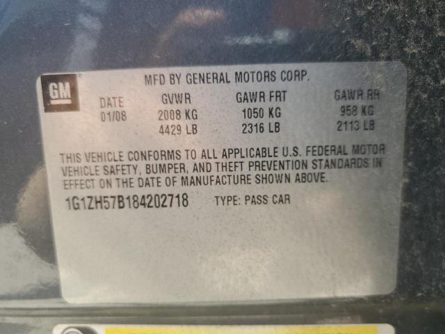 1G1ZH57B184202718 - 2008 CHEVROLET MALIBU 1LT GRAY photo 12