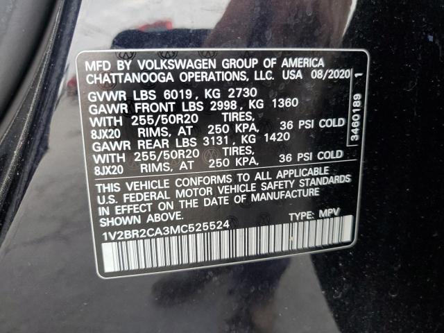 1V2BR2CA3MC525524 - 2021 VOLKSWAGEN ATLAS SEL Qara foto 13