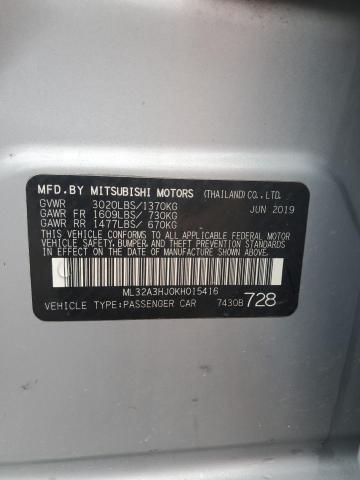 ML32A3HJ0KH015416 - 2019 MITSUBISHI MIRAGE ES SILVER photo 12
