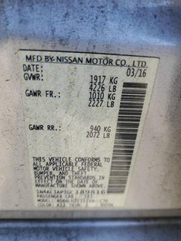 1N4AL3AP3GC189816 - 2016 NISSAN ALTIMA 2.5 SILVER photo 12