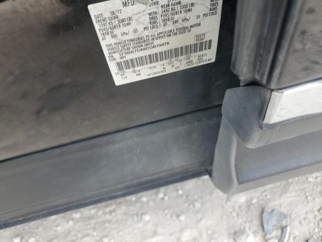 1FM5K7D88DGB19478 - 2013 FORD EXPLORER XLT BLACK photo 13