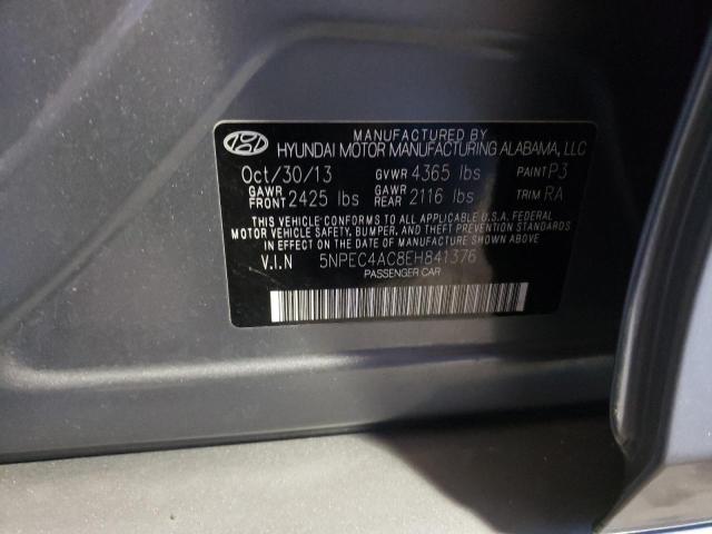 5NPEC4AC8EH841376 - 2014 HYUNDAI SONATA SE GRAY photo 12