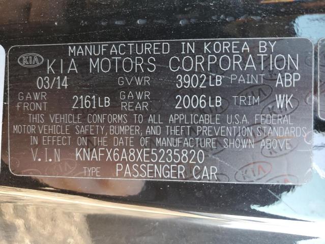 KNAFX6A8XE5235820 - 2014 KIA FORTE EX BLACK photo 13