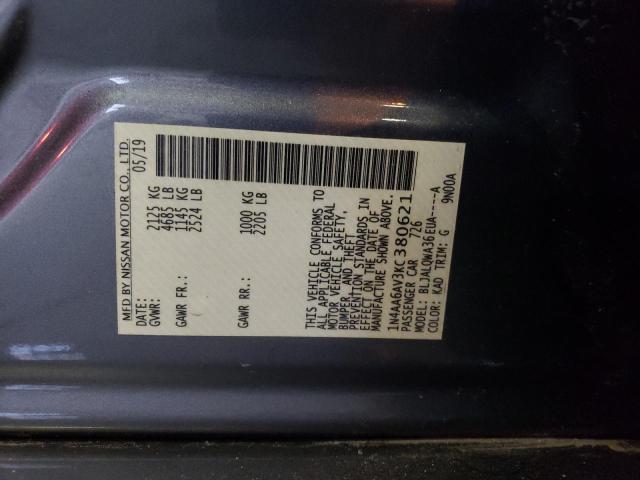 1N4AA6AV3KC380621 - 2019 NISSAN MAXIMA S GRAY photo 13