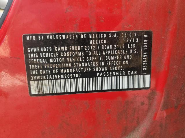 3VW2K7AJ5EM209707 - 2014 VOLKSWAGEN JETTA BASE RED photo 13