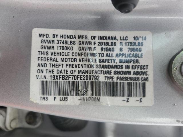 19XFB2F70FE209792 - 2015 HONDA CIVIC SE Silber Foto 13