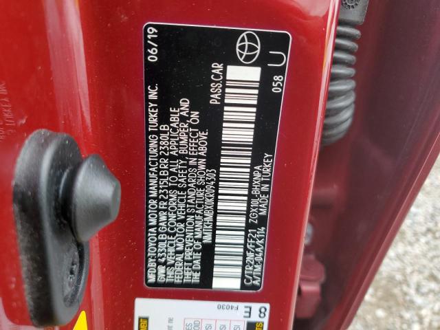 NMTKHMBX0KR094303 - 2019 TOYOTA C-HR XLE Красный фото 13