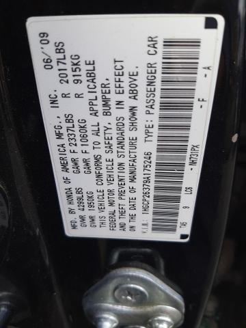 1HGCP26379A175246 - 2009 HONDA ACCORD LX BLACK photo 12