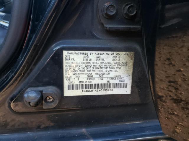 1N4DL01A5YC135250 - 2000 NISSAN ALTIMA XE BLACK photo 12