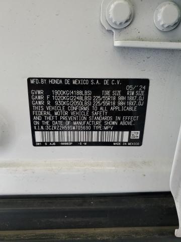 3CZRZ2H59SM705690 - 2025 HONDA HR-V SPORT WHITE photo 13