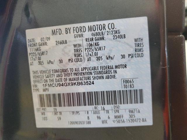 1FMCU94GX9KB63524 - 2009 FORD ESCAPE LIMITED Boz foto 13