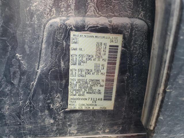 1N6AD0EVXDN731148 - 2013 NISSAN FRONTIER S GRAY photo 12