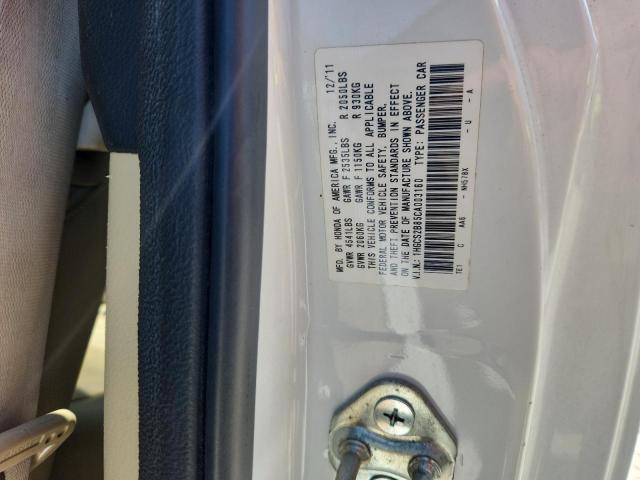 1HGCS2B85CA003160 - 2012 HONDA ACCORD EXL WHITE photo 12