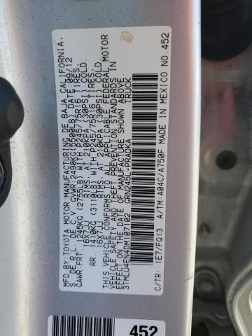 3TMLU4EN4DM107102 - 2013 TOYOTA TACOMA DOUBLE CAB 银色 照片 13