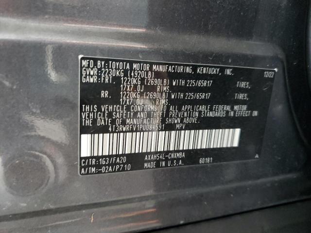 4T3RWRFV1PU084591 - 2023 TOYOTA RAV4 XLE 灰色 照片 12