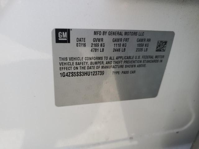 1G4ZS5SS3HU123739 - 2017 BUICK LACROSSE PREMIUM Սպիտակ լուսանկար 12