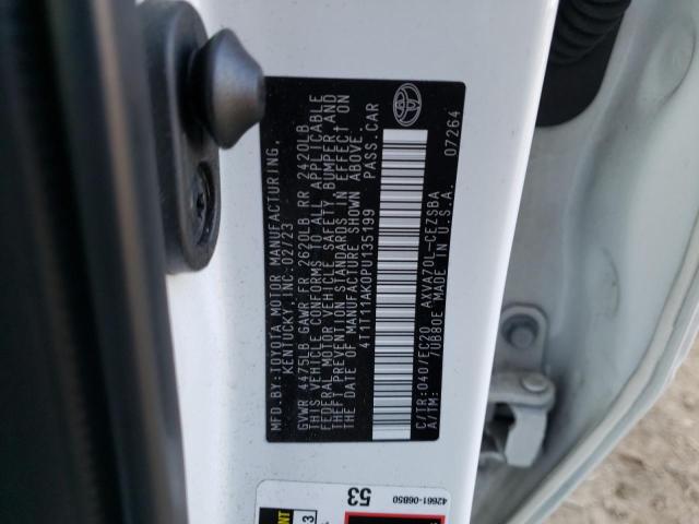 4T1T11AK0PU135199 - 2023 TOYOTA CAMRY SE NIGHT SHADE WHITE photo 12