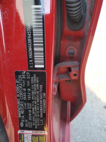 KNADM4A38F6457048 - 2015 KIA RIO LX RED photo 12