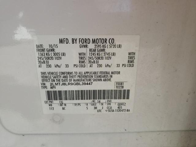 2LMTJ8LR9GBL39447 - 2016 LINCOLN MKX RESERVE WHITE photo 14