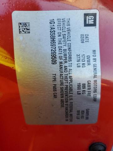 1G1AS58H697269509 - 2009 CHEVROLET COBALT LS RED photo 12