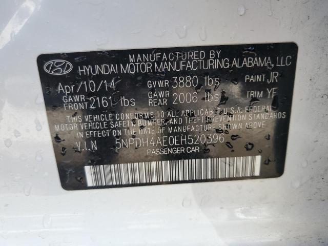 5NPDH4AE0EH520396 - 2014 HYUNDAI ELANTRA SE WHITE photo 13