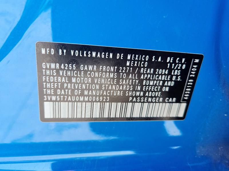 3VW5T7AU0MM006923 - 2021 VOLKSWAGEN GTI S 蓝色 照片 13