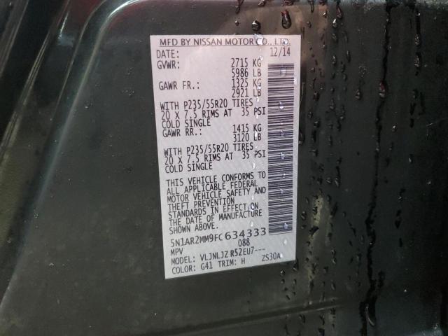 5N1AR2MM9FC634333 - 2015 NISSAN PATHFINDER S BLACK photo 13