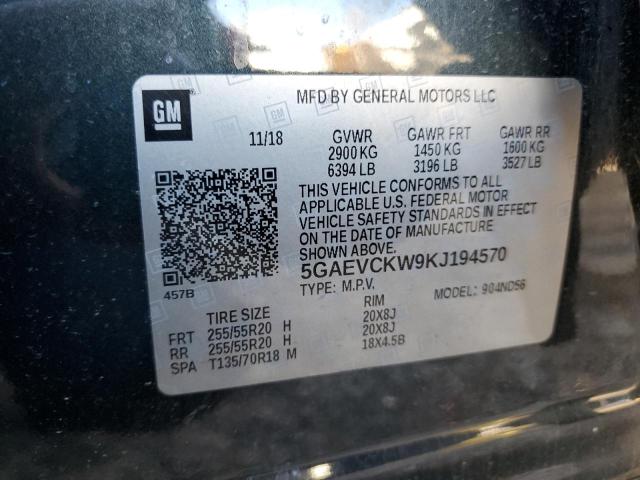 5GAEVCKW9KJ194570 - 2019 BUICK ENCLAVE AVENIR 灰色 照片 13